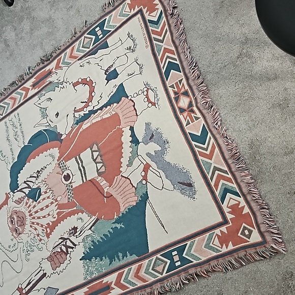 House of Lloyd VTG Native American Santa Christmas Holiday Tapestry Home Decor - Picture 6 of 8